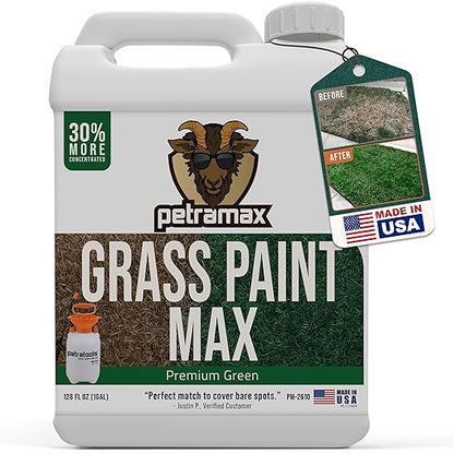 PetraMax Max Grass Paint for Lawn - Maintain Perfect Green Grass, Spray for Lawn & Shrubs Green