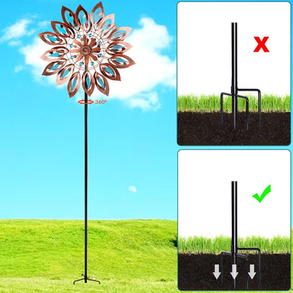 Wind Spinners for Outdoor Yard Decor, 360 Degrees Swivel Large Outdoor Metal Wind Spinner, 76" Wind