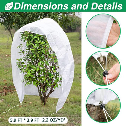 2 Pcs Plant Covers Freeze Protection, Frost Cloth Plant Freeze Protection, Frost Covers for Outdoor