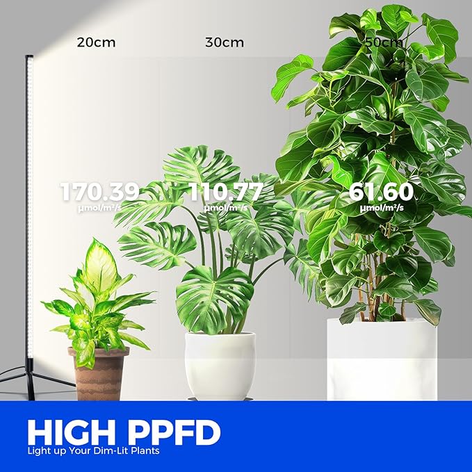 Barrina Vertical Grow Light T10, 42W 5000K, Full Spectrum LED Plant Light for Indoor,Standing Wide