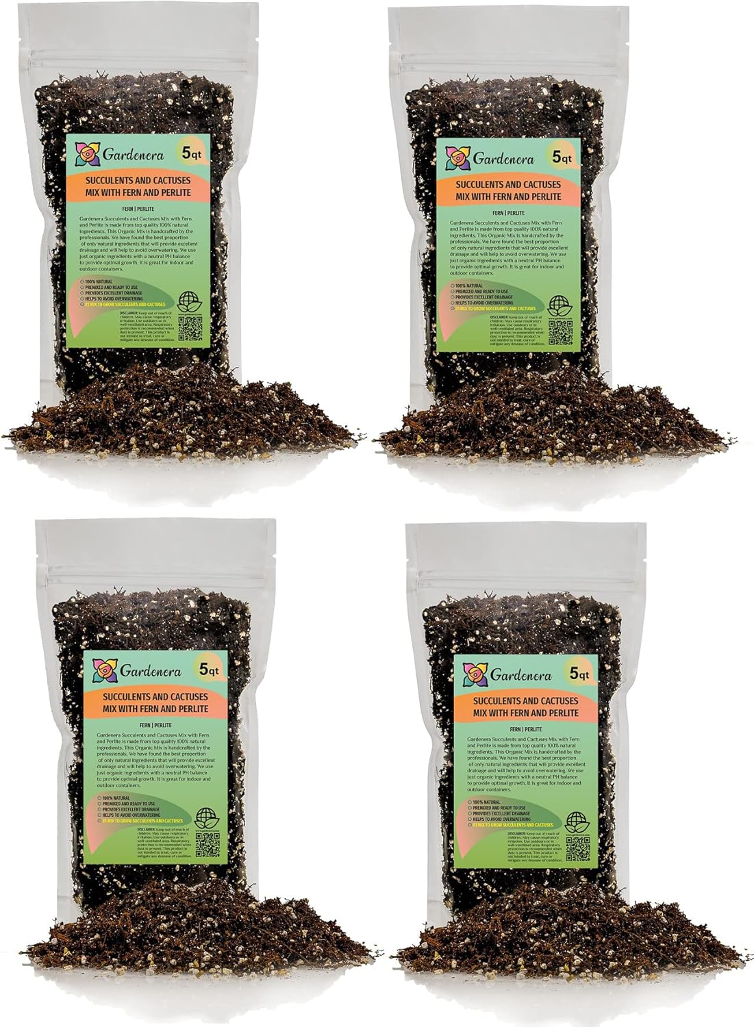 Gardenera Fern + Perlite Soil Mix - 10 Quart - for Repotting and Planting Succulents and Cactuses