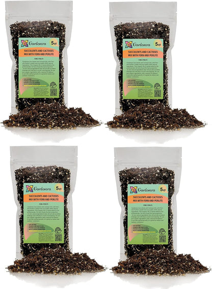 Gardenera Fern + Perlite Soil Mix - 10 Quart - for Repotting and Planting Succulents and Cactuses