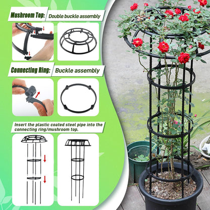 Garden Trellis for Climbing Plants, 2 Pack 41.3 Inch Mushroom Top Trellis for Climbing Plants