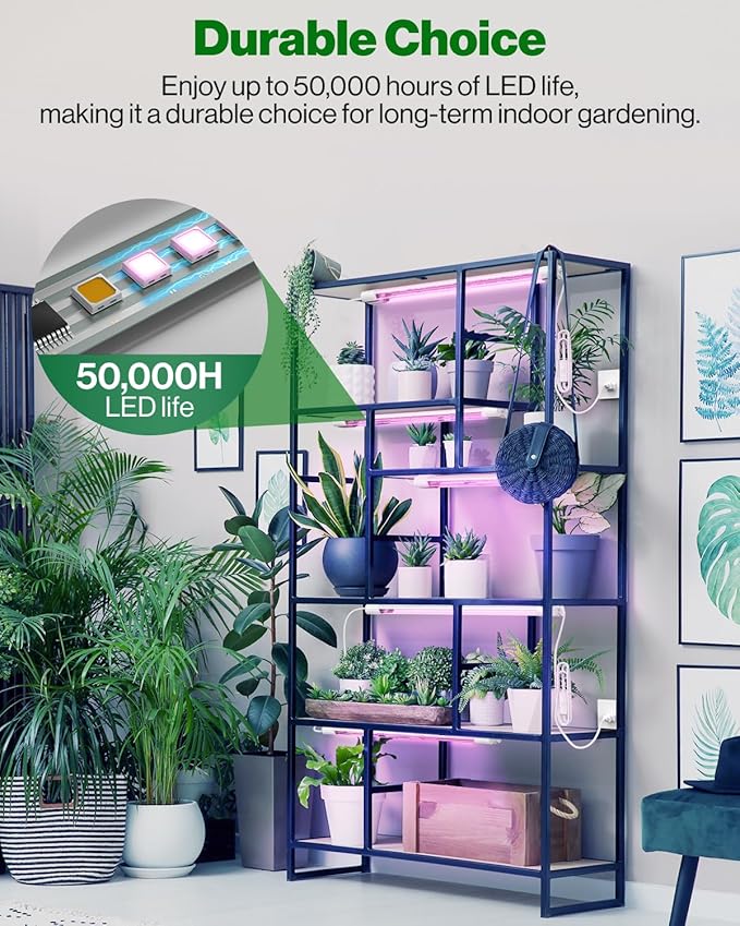 Sunco 2ft Grow Light LED, 20W, Full Spectrum, for Seed Starting, Seedling, Indoor Plants, Plug in