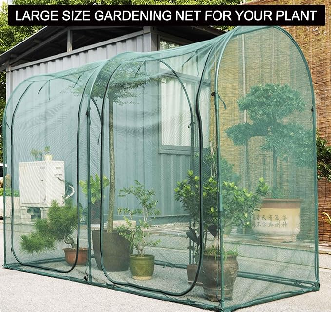 Poray Large Tunnel 8.2'x4' Plant Netting Cover, 6FT Tall Crop Cage Tomato Netting,Pest Guard Cover