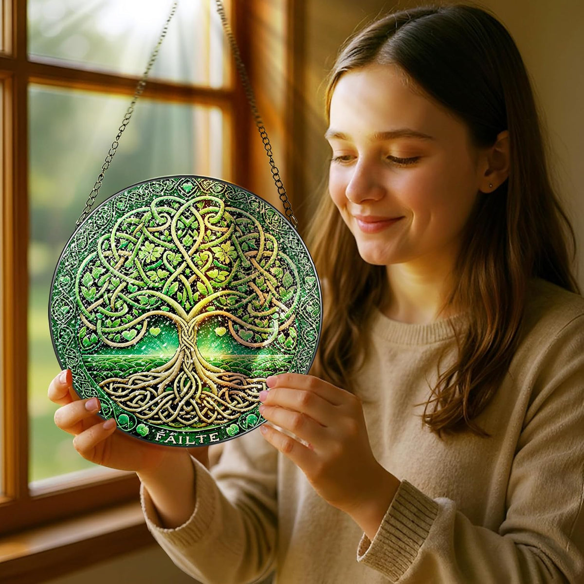 Stained Glass Window Hanging, Pauyadu Tree of Life Sun Catchers, Stained Glass Suncatcher, Tree of