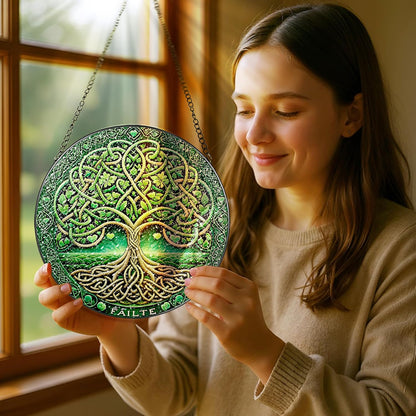 Stained Glass Window Hanging, Pauyadu Tree of Life Sun Catchers, Stained Glass Suncatcher, Tree of