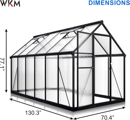 WKM 5.9x10.9 FT Greenhouse for Outdoors, Quick-fit Structure Greenhouse with Window for