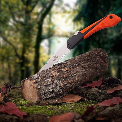 Folding Hand Saw for Tree Pruning, Camping, Gardening, Hunting. Cutting Wood, PVC, Bone with