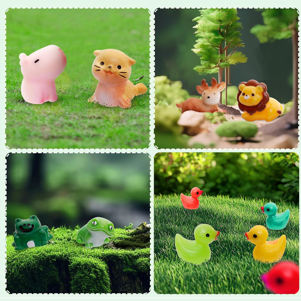 80 Pcs Mini Resin Animals 80 Styles Resin Animals Figurines Bulk for Fairy Garden Miniature