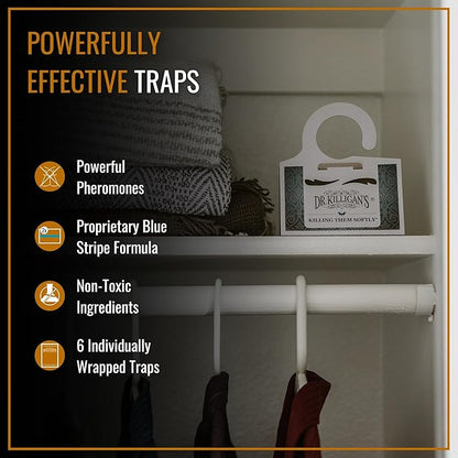 Dr. Killigan's Premium Double Potent Clothing Moth Traps with Pheromones Prime | Organic Clothes