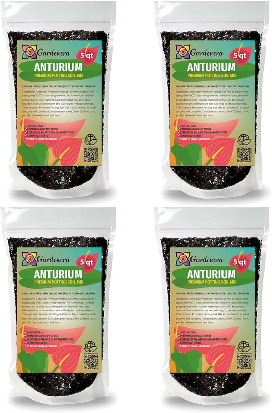 Gardenera Organic Anthurium Soil Blend - Promote Strong Root Development and Beautiful Flowers - 20