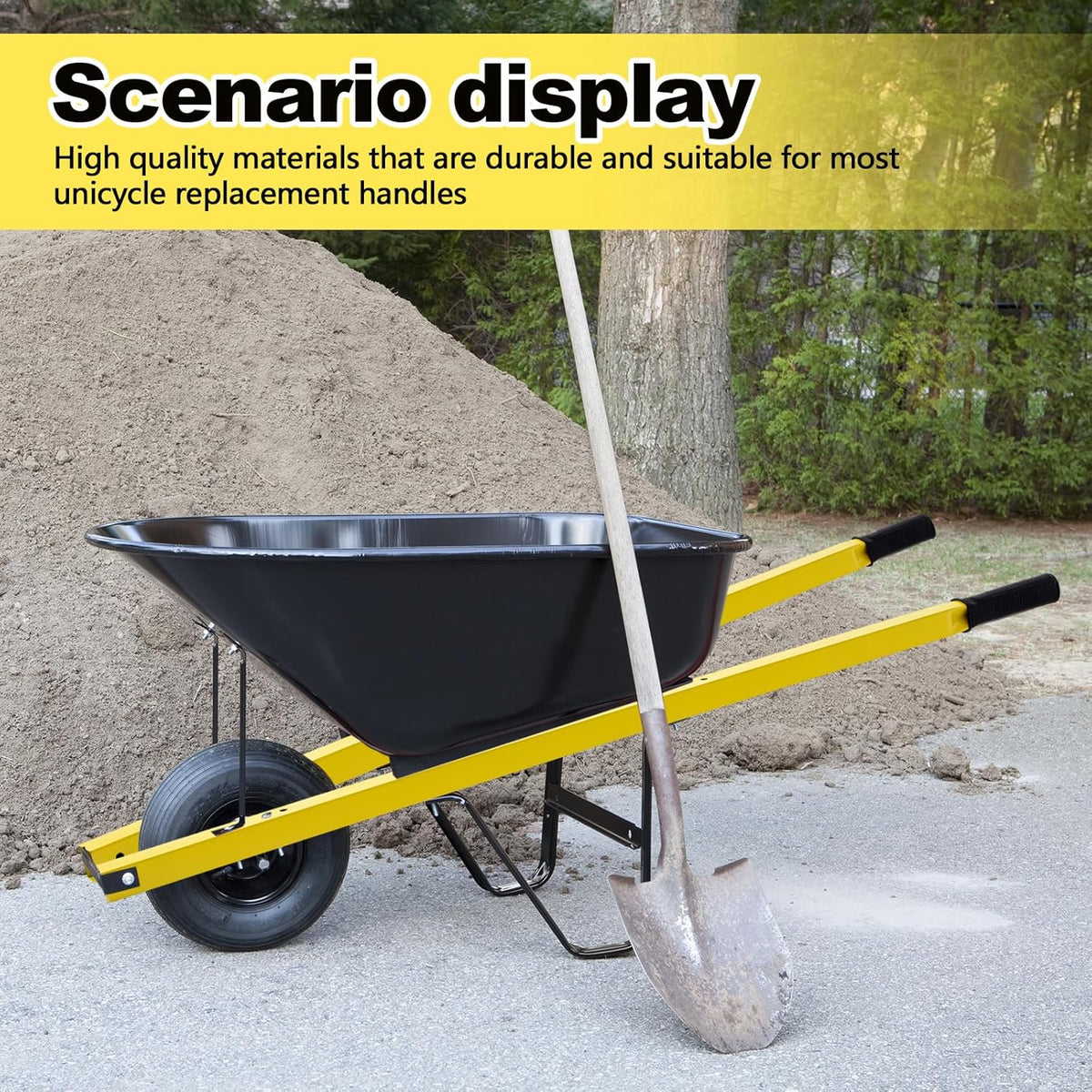 Gisafai 2 Pair Wheelbarrow Replacement Handles Kit 60 Inches Metal Wheelbarrow Handles Heavy Duty