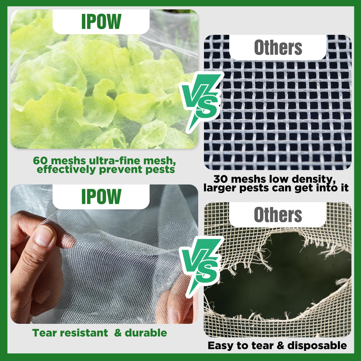 10 X 60FT Garden Mesh Netting Ultra Fine Mesh Netting Pest Barrier, Insect Bug Bird Netting for