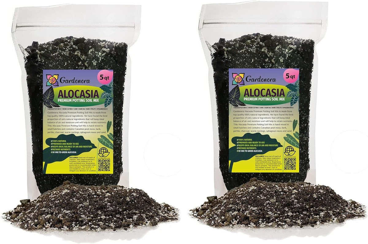 Gardenera Alocasia Plant Potting Soil - All-Natural Blend for Thriving Alocasia Plants - Boosts
