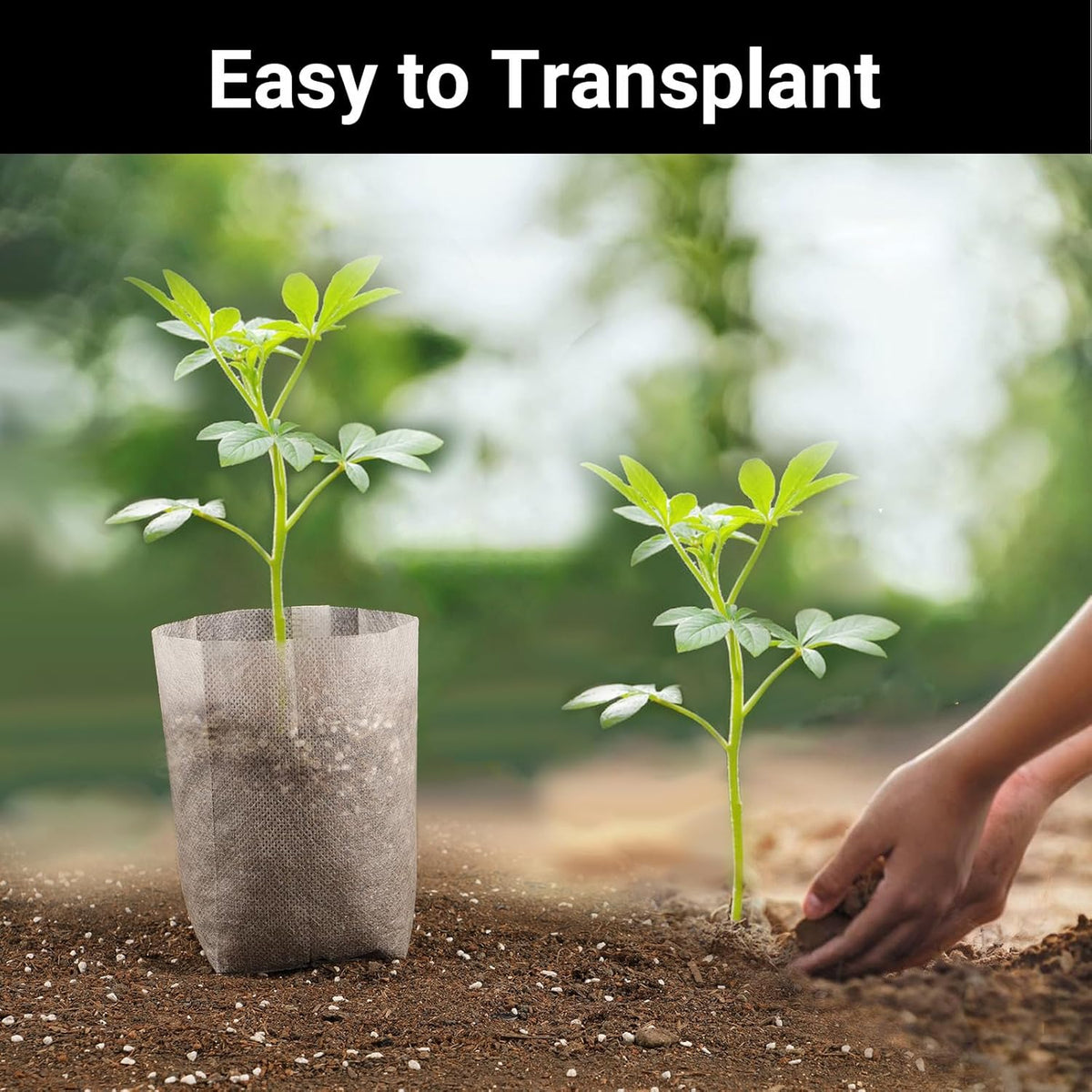 100pcs Plant Nursery Bags, 5.9x6.3 inches Non-Woven Fabric Flower Tree Seed Starters, Garden Plants