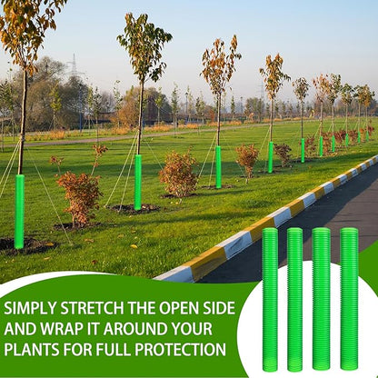 Menkxi 20 Pcs Corrugated Tree Guards Tubes Plastic Saplings Tree Trunk Protectors Wraps to Protect