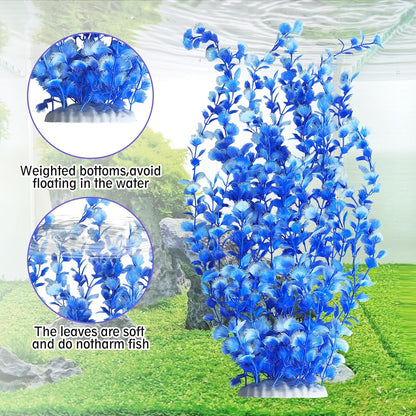 Hamiledyi Aquarium Plastic Plants Aquarium Decor Artificial Fish Tank Plants,Tall Fish Tank