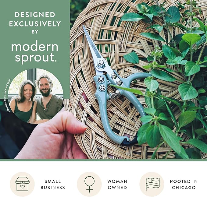 Modern Sprout Pruning Shears - Herb Snipping Scissors- Lightweight Gardening Tools W/Easy Lock