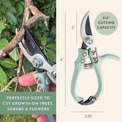 Modern Sprout Hand Pruners - Lightweight Pruning Shears W/Easy Lock- Gardening Scissors - Bypass
