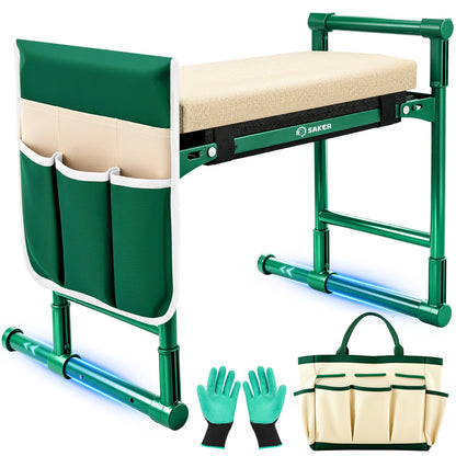 Saker 2026 Upgraded Garden Kneeler and Seat with 500LB Frame & Soft Pad