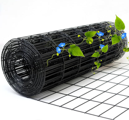 Black Metal Garden Fence, 60inch(H) x 50ft(L), 2 inch x 4 inch,12.5GA 2/3/4/5/6 Ft Tall Chicken