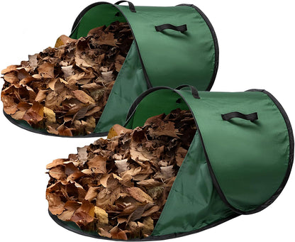 2 Pcs Foldable Pop Up Leaf Collector, Miniature Leaves Pickup and Loader Bag, Lawn Portable Leaf