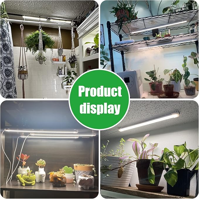 Two Strip Growing Lamp 2-Pack for Indoor Plants, 3500K Full Spectrum LED Grow Light Strips with