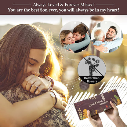 Memorial Gifts for Loss of Son, 25'' Memorial Wind Chimes for Loss of Son, Sympathy Gifts