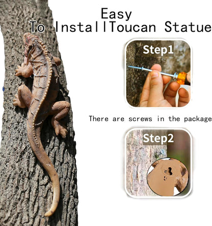 Outdoor Lizard Statue Sculpture Garden Patio Porch Tree Wall Wall Hanging Art Deco Gift 10.24 inch