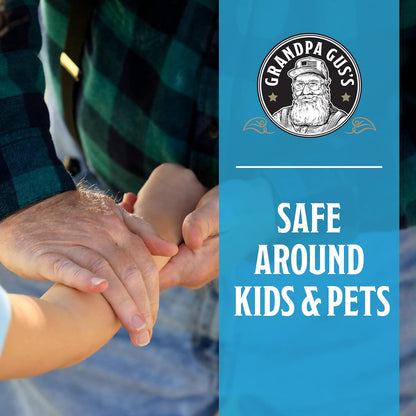 Grandpa Gus's Natural Mosquito Repellent Spray, Time-Release Plant-Based Actives, Non-Greasy, No