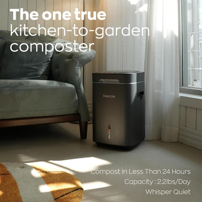 Reencle Prime Electric Composter - 14L Kitchen Composter, Decomposes Up to 2.2 lbs Food Waste