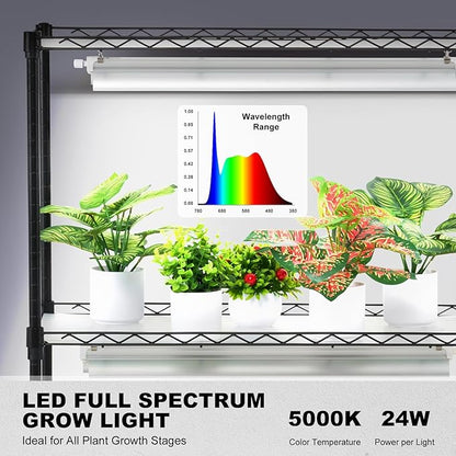 VEVOR DIY Plant Stand with Grow Light, 6-Tier Large Tall Plant Shelf with 192W 5000K Full Spectrum