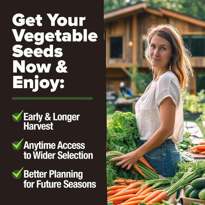 HOME GROWN Premium Heirloom Vegetable Seeds - 15 Varieties, 8,900+ Non GMO Seeds for Planting