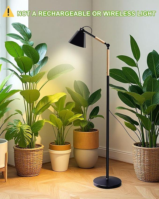 Standing Plant Grow Light, LED Growing Light Full Spectrum for Indoor Plants，4/8/12H Timer, Flow