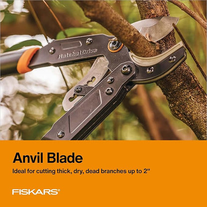 Fiskars Ratchet Drive Anvil Lopper 32 Inch Heavy Duty Tree Trimmer, 2 inch Cut Capacity, Riveted