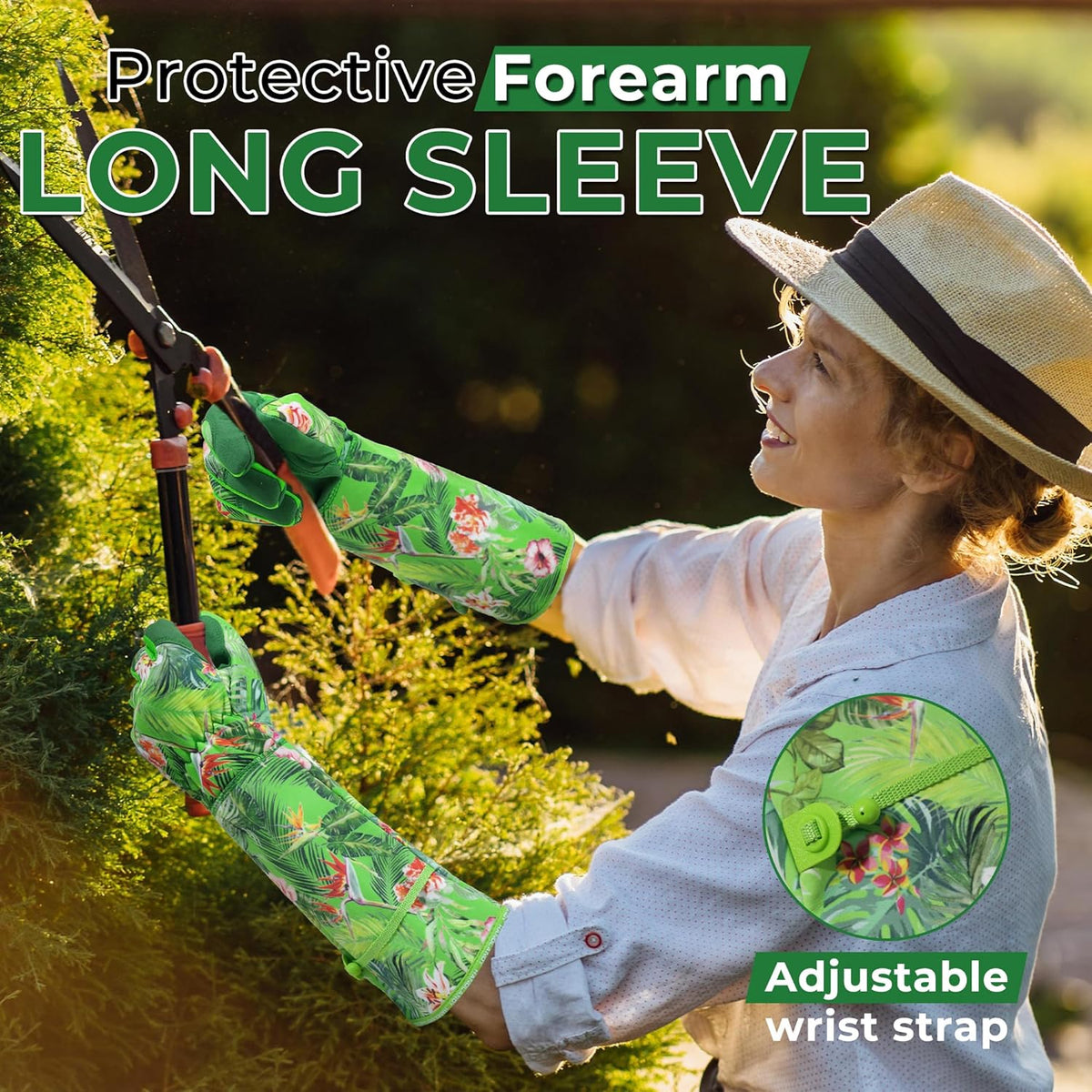 HANDLANDY Women Gardening Gloves, Scratch Resistant Breathable Ladies Rose Pruning Long Gauntlet