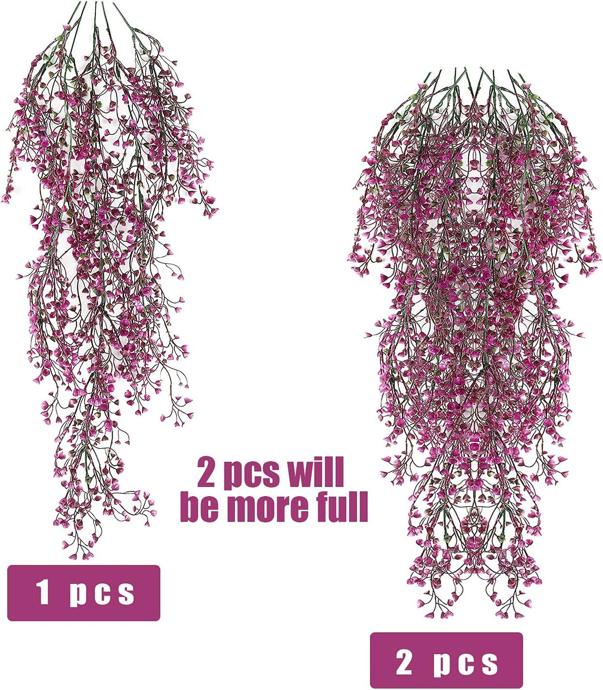 RECUTMS Artificial Hanging Plants Fake Hanging Vines Boston Fern Greenery Hanging Wall Plants for