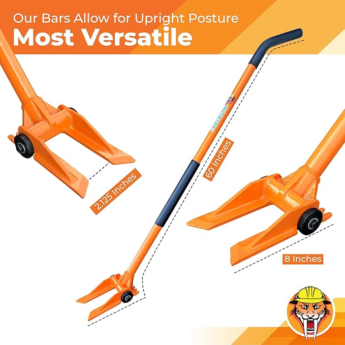 Gutster 60" Round Handle Demolition Bar - Ultimate Flooring/Hardwood Demolition Tool - Long Handle