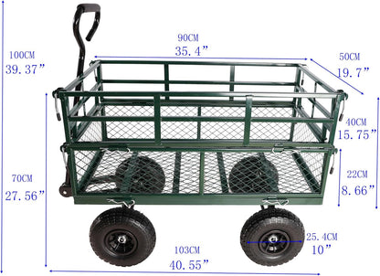 with a Four-Wheeled Trailer with a Double-Deck Detachable Side,The Steel Multifunctional Heavy-Duty