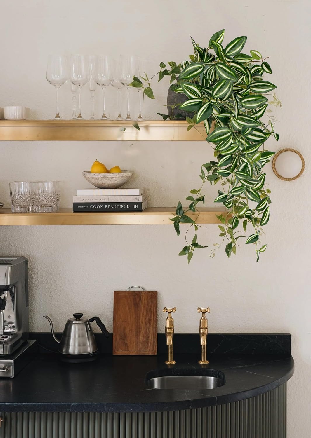 DILATATA Fake Hanging Plants Artificial Hanging Plants 26" Faux Wandering Jew Hanging Leaves Plants