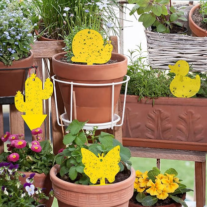 Gideal 48-Pack Dual-Sided Yellow Sticky Traps for Indoor/Outdoor Use, Gnat Trap for Flying Plant