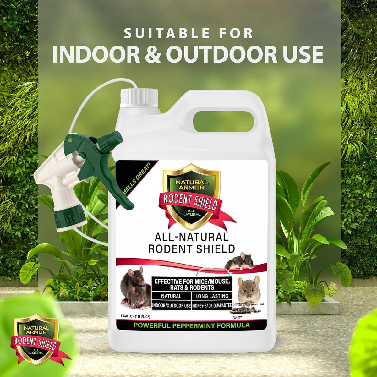 Peppermint Repellent for Mice/Mouse, Rats & Rodents. Natural Spray for Indoor & Outdoor Use.