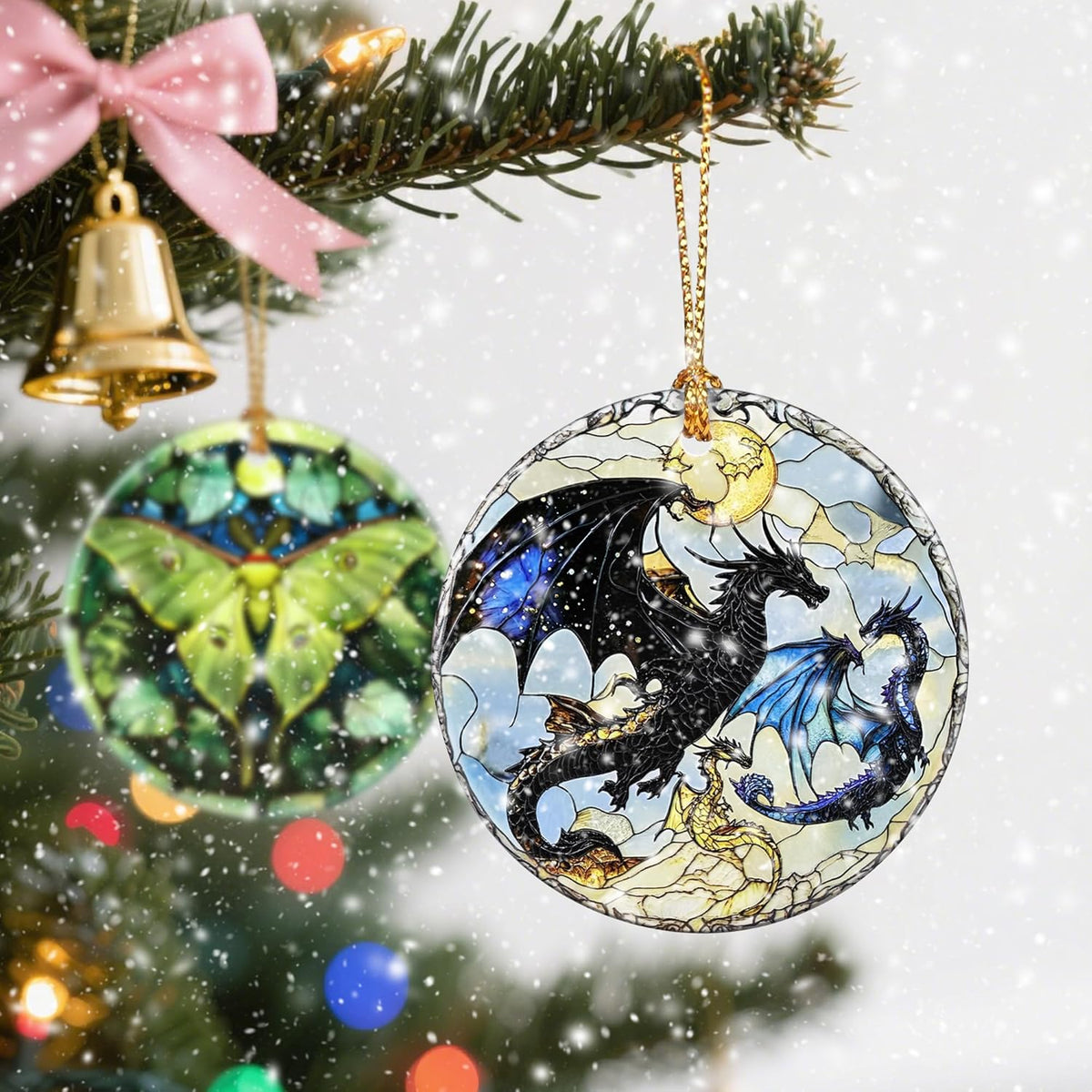 Christmas Ornament, Christmas Decoration, Ceramic-Style Dragon Ornament, Heirloom Keepsakes