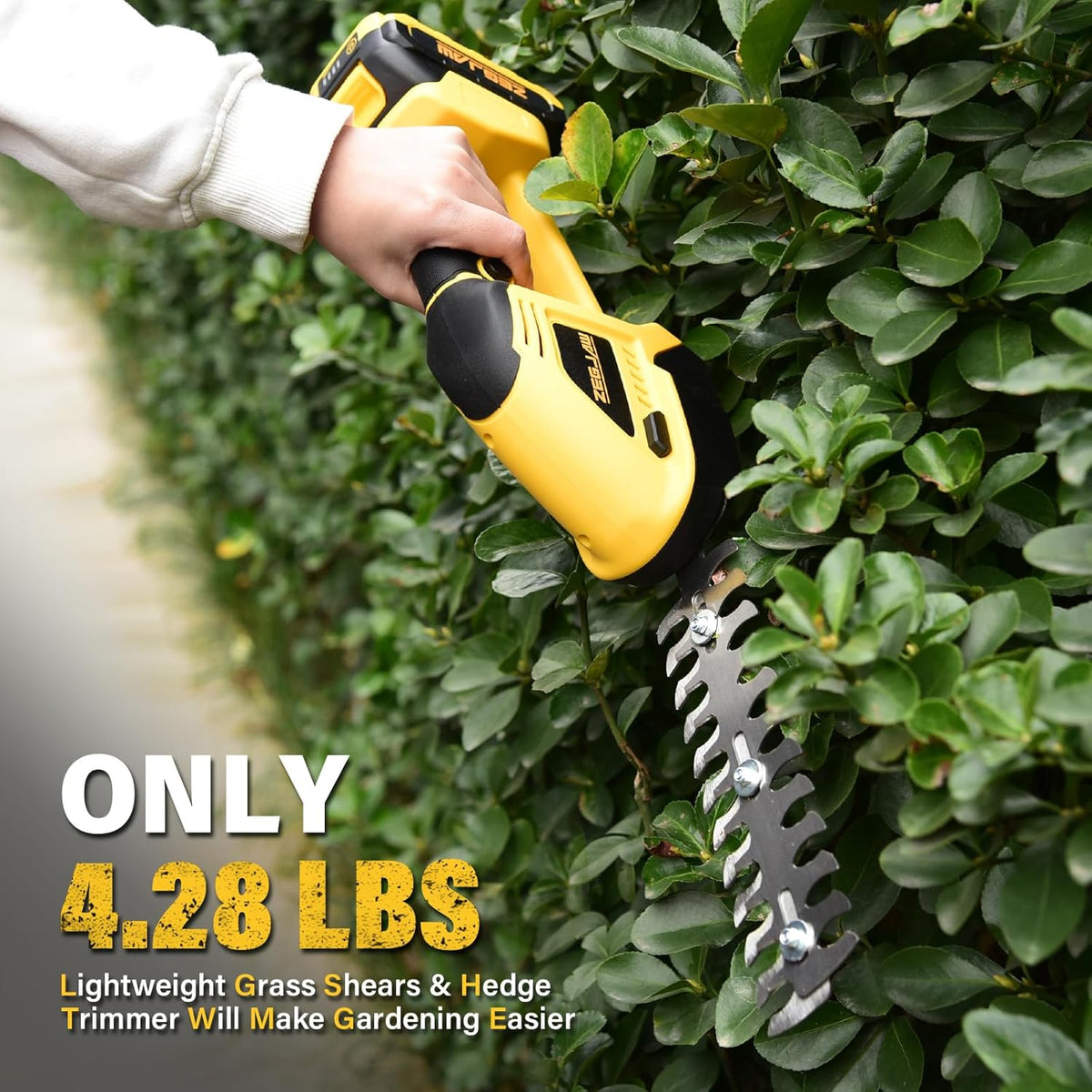 Cordless Hedge Trimmer, 2 in 1 Handheld Electric Grass Shear, 20V Power Tool for Efficient Yard