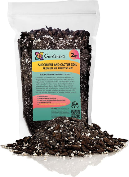Gardenera Professional Succulent Soil Premium All Purpose Blend | Pre-Mixed Ready to Use for Cactus