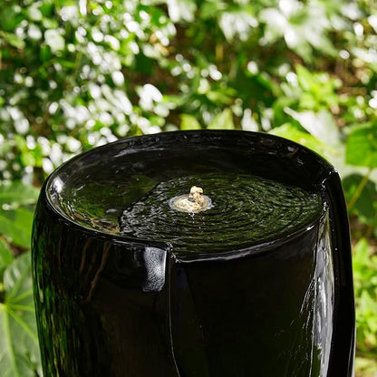 Glitzhome 29.25" H Oversized Ceramic Vase Outdoor Water Fountain Tall Patio Garden Water Fountain