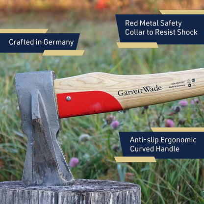 Kings County Tools Professional Splitting Maul | 31" Red Steel Hickory Handle | Prevents Jams in