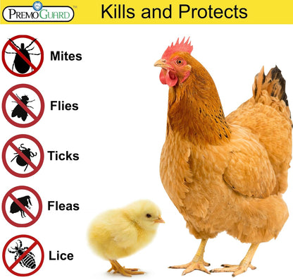 Poultry Spray by Premo Guard – 16 oz – Treat Mites, Fleas, Flies, and Lice – Effective Plant Based
