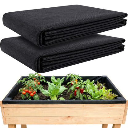 EcoBrisa 2PCS 63 * 83IN Raised Garden Bed Liner, Non Woven Fabric for Large Veg Trough, Cuttable